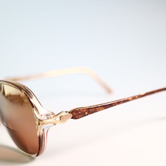 Vintage Joan Collins Secret Tortoise Marine Marron Oversize eyeglasses frame N14 - Picture 4 of 13